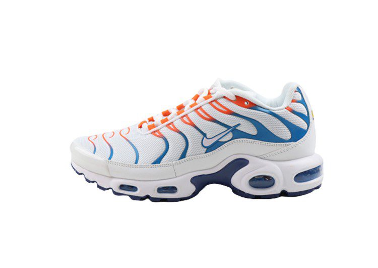נעלי נייק-NIKE AIR MAX PLUS TN-WHITE-ORANGE -LIGHT BLUE - MALLSHOES - קניון נעלי נייק