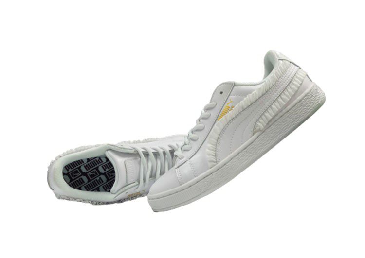 pumas shoes white and gold