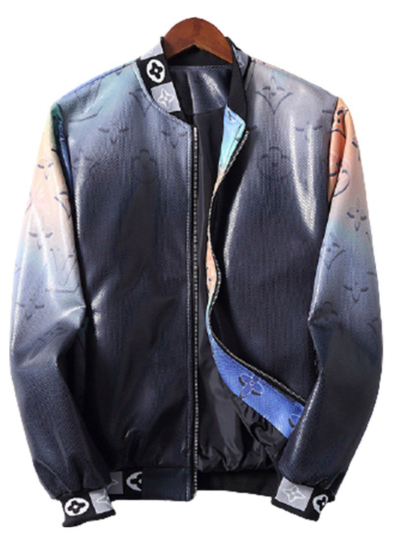 Leather jacket Louis Vuitton Blue size 50 FR in Leather - 33072302