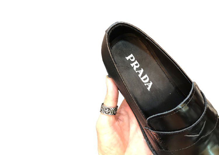 prada milano black shoes