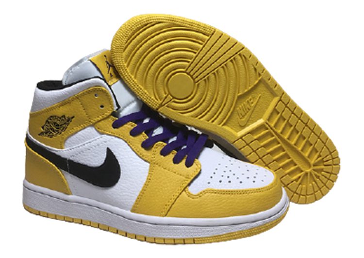 Circus fusion Scholar נעלי נייק אייר ג'ורדן גבוהות 1 צבע צהוב לבן -Nike Air Jordan 1 High -  MALLSHOES - קניון המותגים נעלי נייק