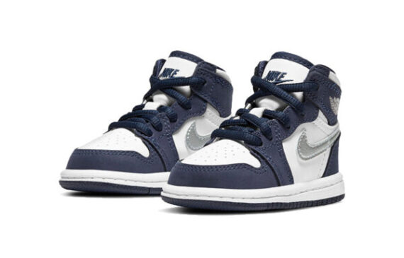 ⁦Air Jordan 1 Low Blue White ילדים – נייק ג'ורדן⁩ – תמונה ⁦2⁩