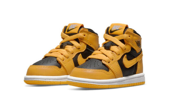 ⁦Air Jordan 1 Low Yellow Black ילדים – נייק ג'ורדן⁩ – תמונה ⁦2⁩