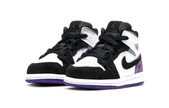 ⁦Air Jordan 1 Low Purple Black ילדים – נייק ג'ורדן⁩ – תמונה ⁦2⁩