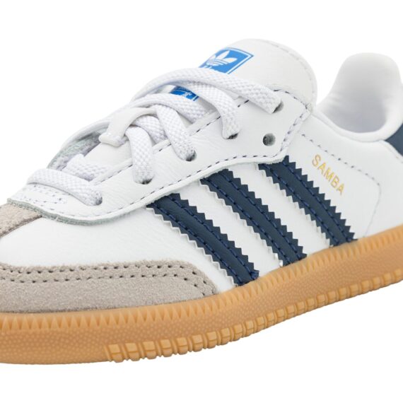 ⁦נעלי אדידס לילדים ADIDAS SAMBA KIDS BLUE WHITE⁩ – תמונה ⁦3⁩