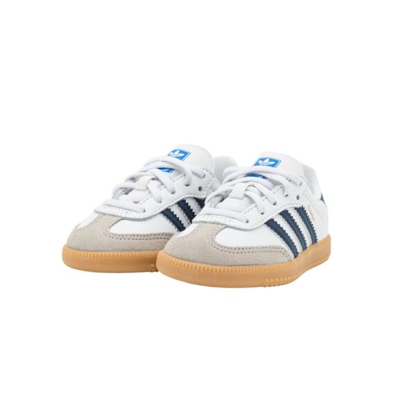 ⁦נעלי אדידס לילדים ADIDAS SAMBA KIDS BLUE WHITE⁩ – תמונה ⁦4⁩