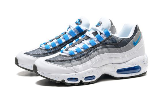 ⁦נעלי נייק NIKE AIR MAX 95 WHITE GRAY BLUE TURKIZ⁩ – תמונה ⁦3⁩