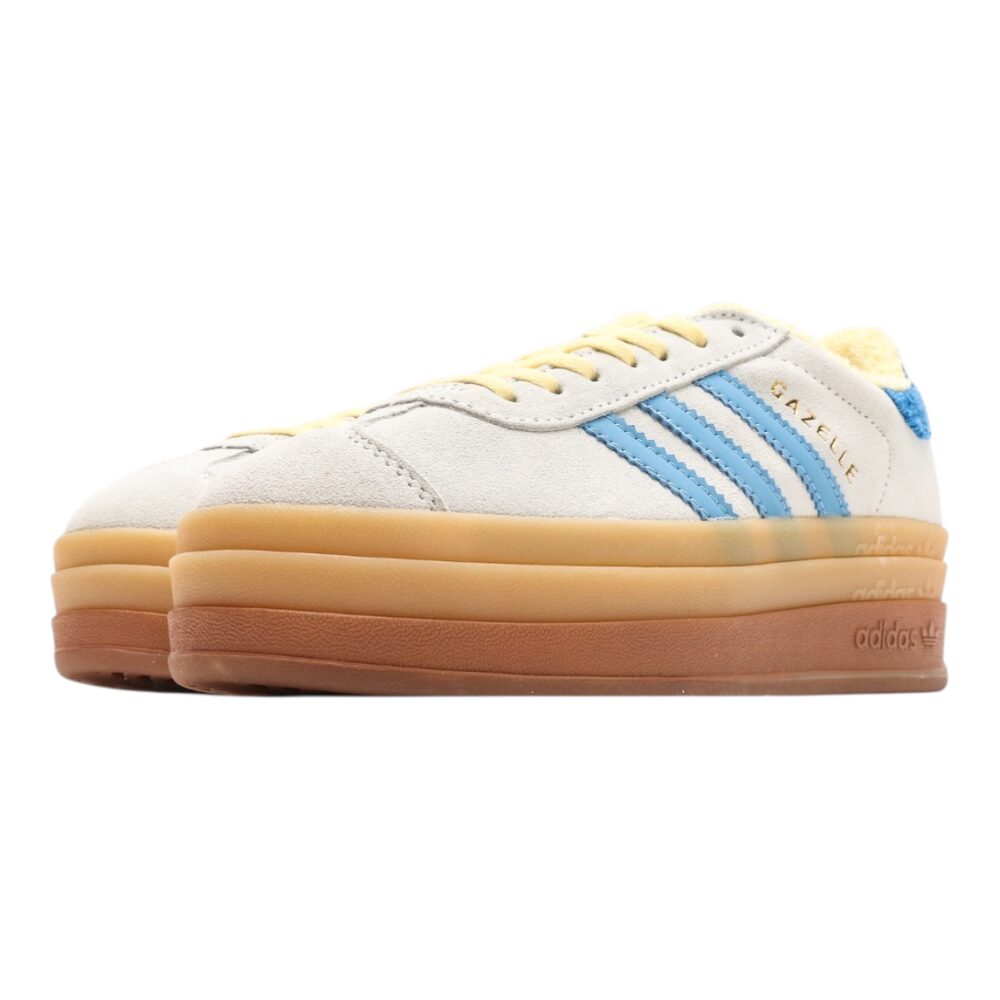 אדידס גאזל- ADIDAS GAZELLE BOLD SHOES Cream Blue – תמונה 4