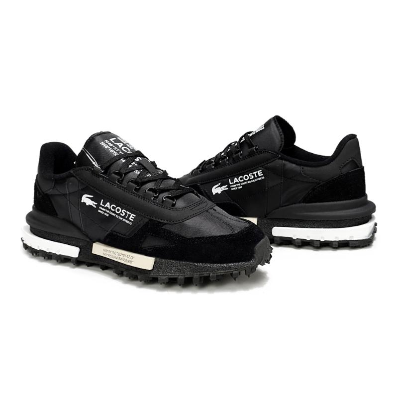 נעלי לקוסט-LACOSTE SHOES BLACK WHITE – תמונה 3
