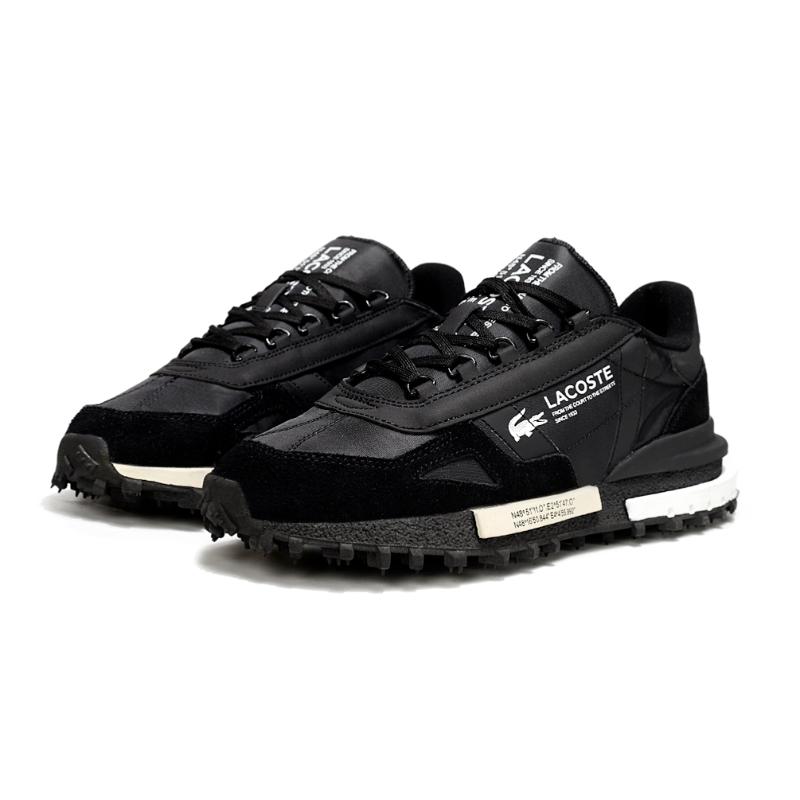 נעלי לקוסט-LACOSTE SHOES BLACK WHITE – תמונה 6