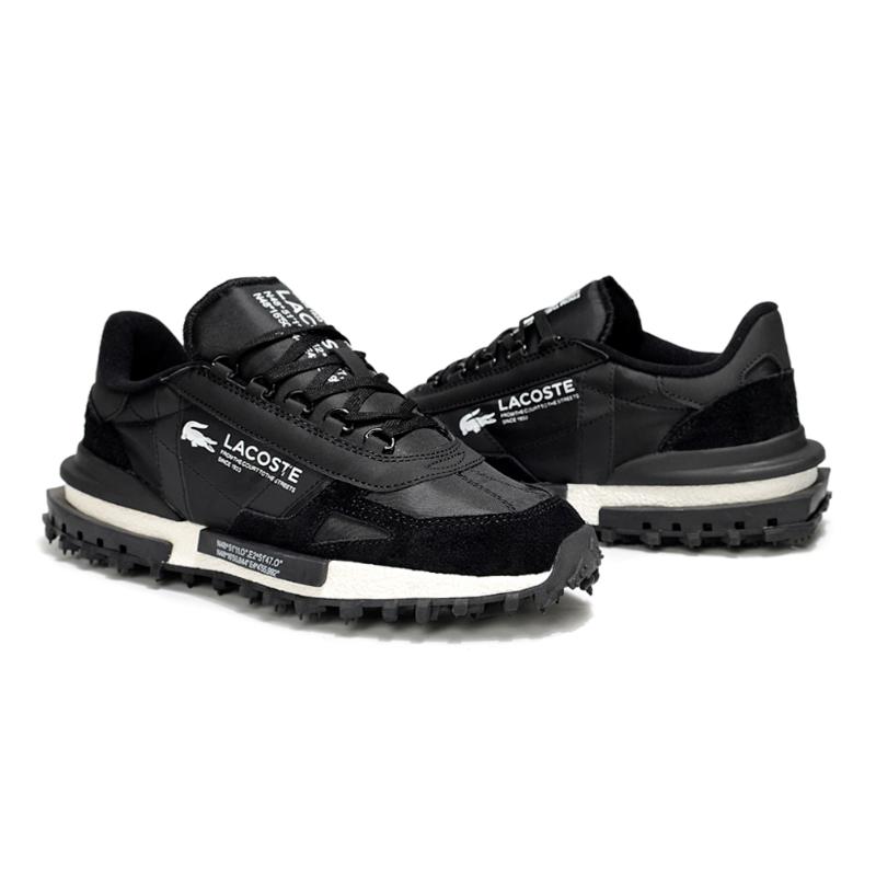 נעלי לקוסט-LACOSTE SHOES BLACK WHITE – תמונה 3